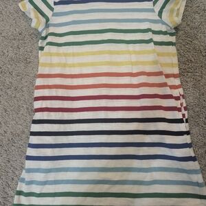 Primary Striped Rainbow T-Shirt Dress